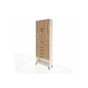 Arges Dolap 3 Raflı 5 Çekmeceli 2 Kapaklı 88x30x243 Aytaşı-çam