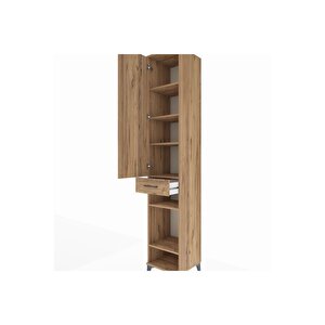 Hyperion Dolap 6 Raflı Tek Çekmeceli Tek Kapaklı 44x44x243 Çam-çam