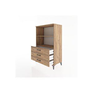 Hyperion Dolap 2 Raflı 3 Çekmeceli 88x44x134 Çam-çam