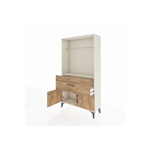 Arges Dolap Tek Raflı Tek Çekmeceli Tek Askılı 88x30x163 Aytaşı-çam