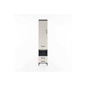 Hyperion Dolap 3 Raflı 3 Çekmeceli Tek Askılı 44x44x221 Antrasit-aytaşı