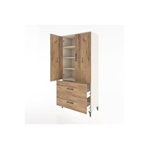 Hyperion Dolap 4 Raflı 2 Çekmeceli 2 Kapaklı 88x44x195 Aytaşı-çam