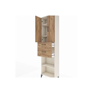 Arges Dolap 4 Raflı 2 Çekmeceli 2 Kapaklı 60x30x221 Aytaşı-çam