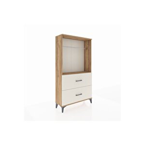 Arges Dolap Tek Raflı 2 Çekmeceli Tek Askılı 88x30x163 Çam-aytaşı