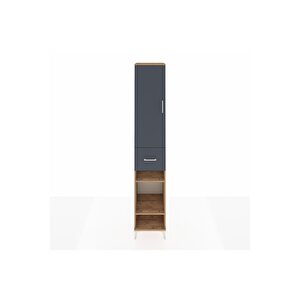 Hyperion Dolap 4 Raflı Tek Çekmeceli Tek Askılı 44x44x243 Çam-antrasit