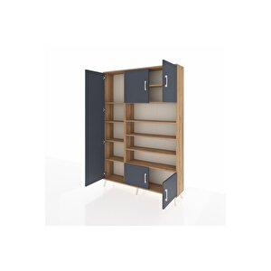 Arges Dolap 10 Raflı 5 Kapaklı 132x30x195 Çam-antrasit/çam