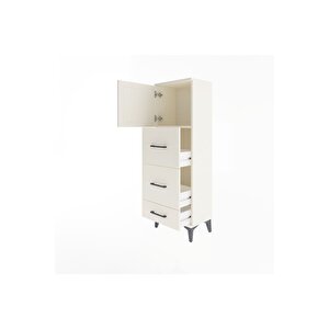 Arges Dolap Tek Raflı 3 Çekmeceli Tek Kapaklı 44x30x134 Aytaşı-aytaşı