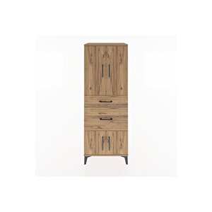 Hyperion Dolap 3 Raflı 2 Çekmeceli 4 Kapaklı 60x44x163 Çam-çam