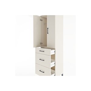 Hyperion Dolap Tek Raflı 3 Çekmeceli Tek Askılı 60x44x195 Aytaşı-aytaşı