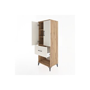 Hyperion Dolap 3 Raflı Tek Çekmeceli 2 Kapaklı 60x44x163 Çam-aytaşı