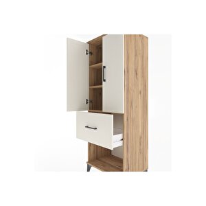 Hyperion Dolap 3 Raflı Tek Çekmeceli 2 Kapaklı 60x44x163 Çam-aytaşı