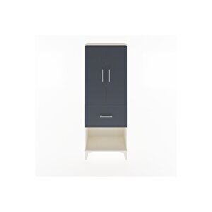 Arges Dolap 3 Raflı Tek Çekmeceli 2 Kapaklı 60x30x163 Aytaşı-antrasit