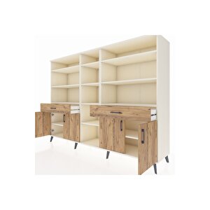 Hyperion Dolap 12 Raflı 2 Çekmeceli 4 Kapaklı 220x44x163 Aytaşı-çam