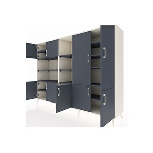 Hyperion Dolap 14 Raflı 9 Kapaklı 220x44x163 Aytaşı-antrasit