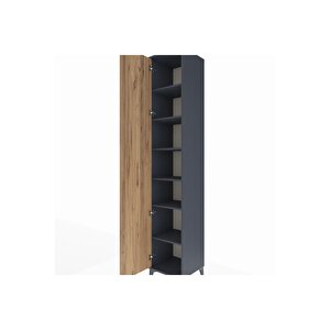 Hyperion Dolap 6 Raflı Tek Kapaklı 44x44x243 Antrasit-çam