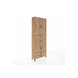 Arges Dolap 4 Raflı 4 Çekmeceli 4 Kapaklı 88x30x243 Çam-çam