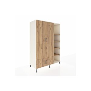 Kronos Dolap 6 Raflı 4 Kapaklı Tek Askılı 132x59x195 Aytaşı-çam/çam