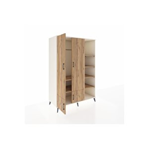Kronos Dolap 6 Raflı 4 Kapaklı Tek Askılı 132x59x195 Aytaşı-çam/çam