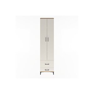 Arges Dolap 4 Raflı 2 Çekmeceli 2 Kapaklı 60x30x243 Çam-aytaşı