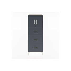 Hyperion Dolap 2 Raflı 3 Çekmeceli 2 Kapaklı 60x44x163 Aytaşı-antrasit