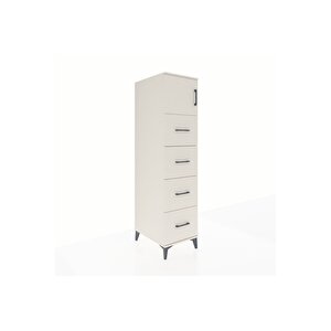 Kronos Dolap Tek Raflı 4 Çekmeceli Tek Kapaklı 44x59x182 Aytaşı-aytaşı