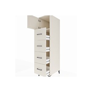 Kronos Dolap Tek Raflı 4 Çekmeceli Tek Kapaklı 44x59x182 Aytaşı-aytaşı