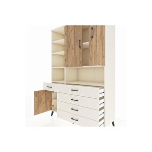 Hyperion Dolap 8 Raflı 5 Çekmeceli 3 Kapaklı 132x44x195 Aytaşı-çam/aytaşı