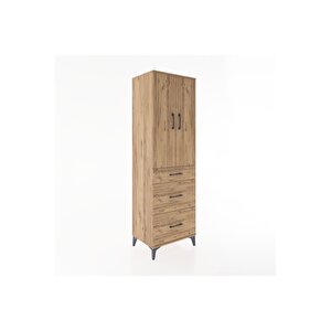 Hyperion Dolap 3 Raflı 3 Çekmeceli 2 Kapaklı 60x44x195 Çam-çam
