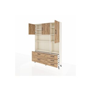 Arges Gardrop 8 Raflı 5 Çekmeceli 3 Kapaklı 132x30x195 Aytaşı-çam