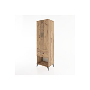 Hyperion Dolap 2 Raflı Tek Çekmeceli Tek Askılı 60x44x195 Çam-çam