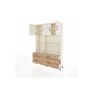Arges Dolap 8 Raflı 4 Çekmeceli 3 Kapaklı 132x30x195 Aytaşı-aytaşı/çam