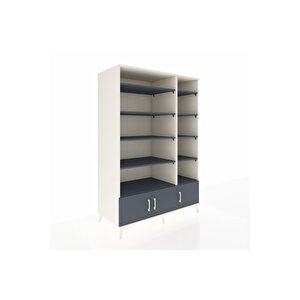 Kronos Dolap 10 Raflı 3 Kapaklı 132x59x195 Aytaşı-antrasit/antrasit