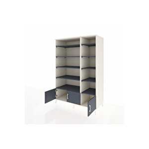Kronos Dolap 10 Raflı 3 Kapaklı 132x59x195 Aytaşı-antrasit/antrasit