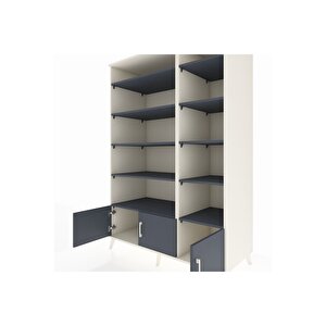 Kronos Dolap 10 Raflı 3 Kapaklı 132x59x195 Aytaşı-antrasit/antrasit