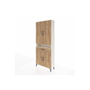 Arges Dolap 5 Raflı Tek Çekmeceli 4 Kapaklı 88x30x221 Aytaşı-çam