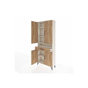 Arges Dolap 5 Raflı Tek Çekmeceli 4 Kapaklı 88x30x221 Aytaşı-çam