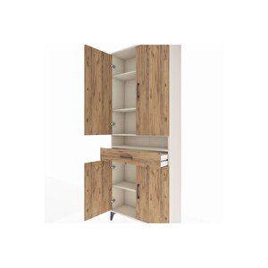 Arges Dolap 5 Raflı Tek Çekmeceli 4 Kapaklı 88x30x221 Aytaşı-çam