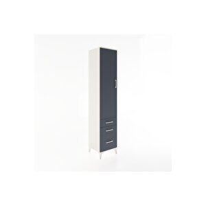 Hyperion Dolap 2 Raflı 3 Çekmeceli Tek Askılı 44x44x221 Aytaşı-antrasit