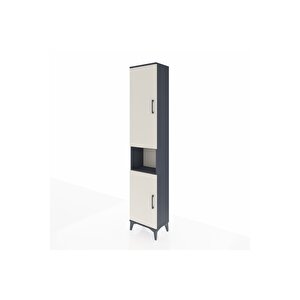 Arges Dolap 4 Raflı 2 Kapaklı Tek Askılı 44x30x221 Antrasit-aytaşı