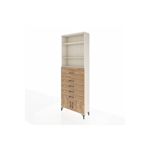 Arges Dolap 3 Raflı 5 Çekmeceli 2 Kapaklı 88x30x243 Aytaşı-çam