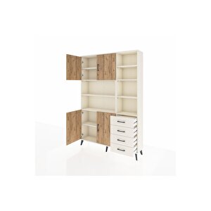 Arges Dolap 9 Raflı 4 Çekmeceli 4 Kapaklı 132x30x195 Aytaşı-çam/aytaşı