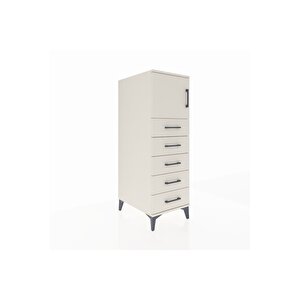Kronos Dolap Tek Raflı 5 Çekmeceli Tek Kapaklı 44x59x134 Aytaşı-aytaşı