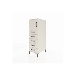 Kronos Dolap Tek Raflı 5 Çekmeceli Tek Kapaklı 44x59x134 Aytaşı-aytaşı