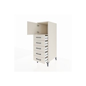 Kronos Dolap Tek Raflı 5 Çekmeceli Tek Kapaklı 44x59x134 Aytaşı-aytaşı