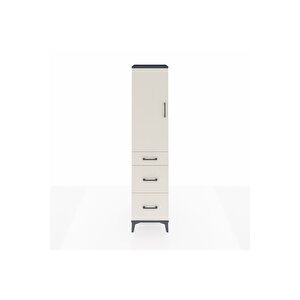 Hyperion Dolap Tek Raflı 3 Çekmeceli Tek Askılı 44x44x195 Antrasit-aytaşı