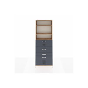 Arges Dolap 3 Raflı 5 Çekmeceli 2 Kapaklı 88x30x243 Çam-antrasit