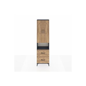 Arges Dolap 4 Raflı 2 Çekmeceli 2 Kapaklı 60x30x221 Antrasit-çam