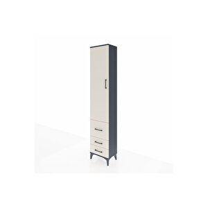 Arges Dolap 2 Raflı 3 Çekmeceli Tek Askılı 44x30x221 Antrasit-aytaşı