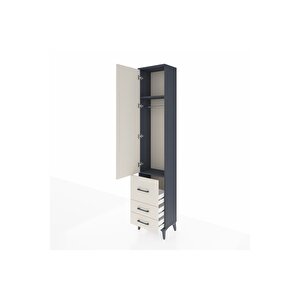 Arges Dolap 2 Raflı 3 Çekmeceli Tek Askılı 44x30x221 Antrasit-aytaşı