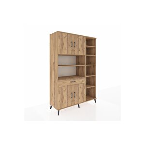 Hyperion Gardrop 10 Raflı Tek Çekmeceli 4 Kapaklı 132x44x195 Çam-çam